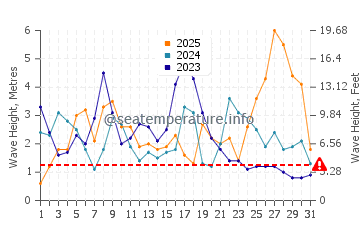 Waves height in Praia do Senhor da Pedra in January