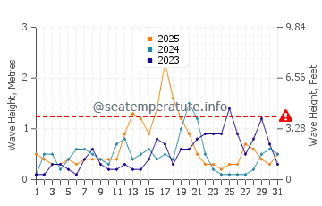 Waves height in Puebla de Farnals in January