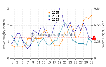 Waves height in Puerto de Sardina in January