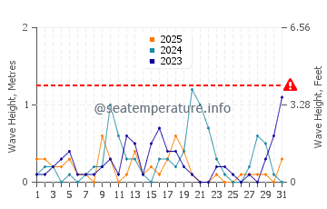 Altezza delle onde Puerto Varas a gennaio