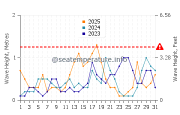 Waves height in Punta Prima in January