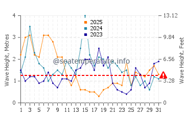 Altezza delle onde Redcar a gennaio