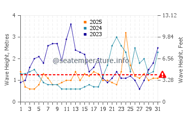 Wellenhöhe in Renvyle im Januar