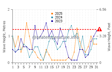 Altezza delle onde Rhyl a gennaio
