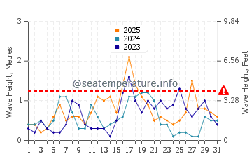 Waves height in Riumar in January