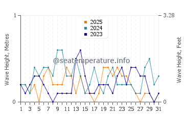 Waves height in Ruskin in January