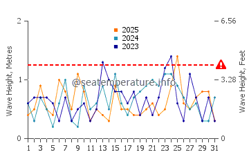 Waves height in Saiki in January