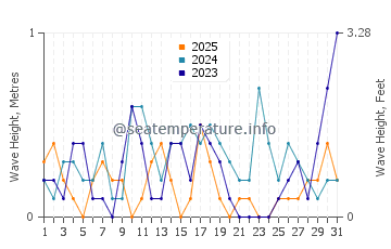Waves height in Salmiya in January