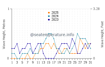 Waves height in Sangat in January