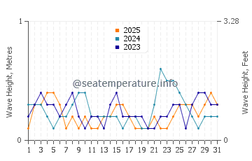 Altura das ondas Santa Cruz del Sur em janeiro