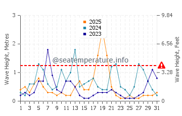 Waves height in Sarpi in January