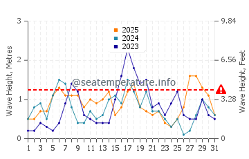Waves height in Ses Figueretes in January