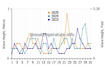 Altezza delle onde Seybaplaya a gennaio