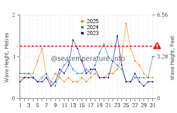 Waves height in Shibushi in January