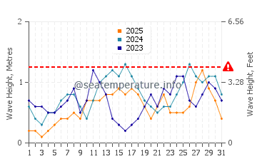 Waves height in Siari in January