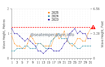 Waves height in Sidamukti in January