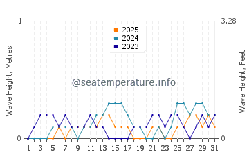 Waves height in Silanga in January