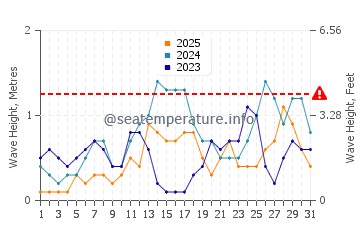 Wellenhöhe in Sinonoc im Januar