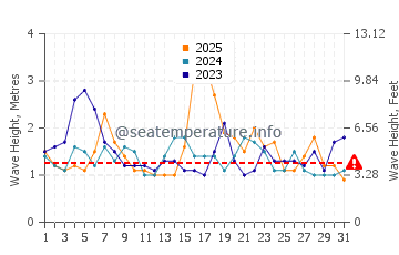 Altezza delle onde South Durras a gennaio