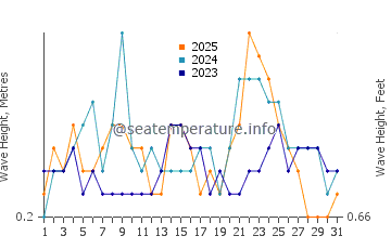Waves height in South Patrick Shores in January