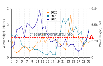 Altezza delle onde Spiddal a gennaio