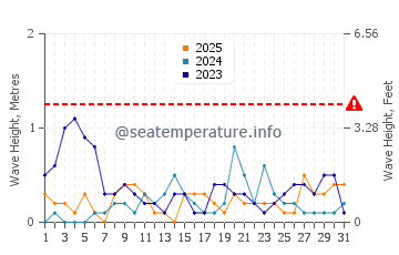 Waves height in Sulawesi in January