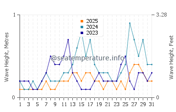 Waves height in Tagcatong in January