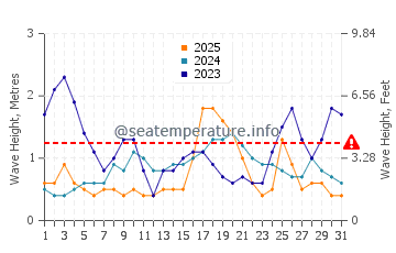 Waves height in Taipa in January