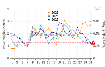 Waves height in Tamaduste in January
