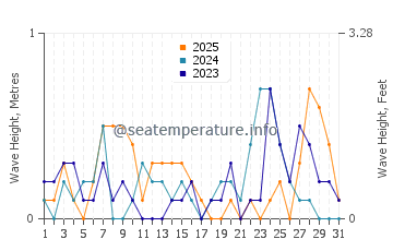 Waves height in Tamano in January