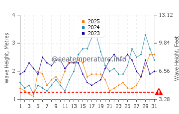 Waves height in Tandag in January