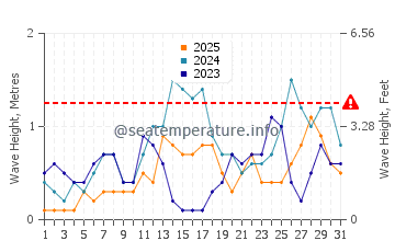 Waves height in Tangub in January