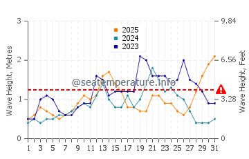 Waves height in Tarajalillo in January