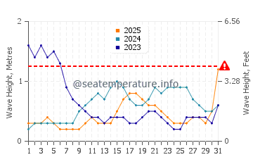 Waves height in Tarus in January