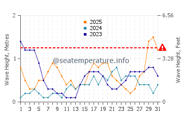 Waves height in Tawangrejo in January