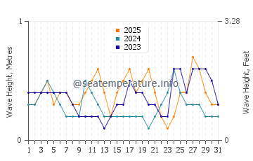 Waves height in Tayaman in January