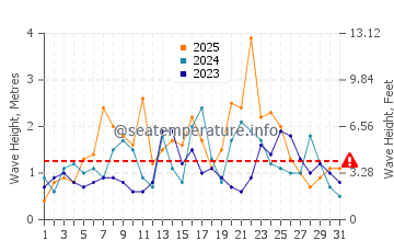 Waves height in Tecolutla in January
