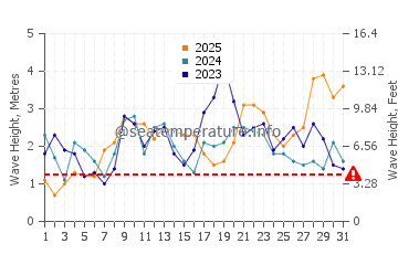 Waves height in Tenesar in January