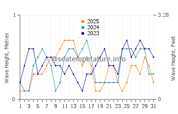 Waves height in Tigui in January