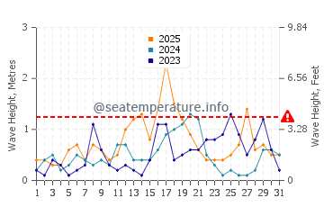 Waves height in Torre la Sal in January