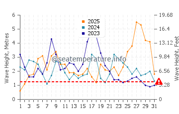 Waves height in Torreira in January