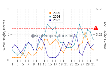 Waves height in Tubod in January