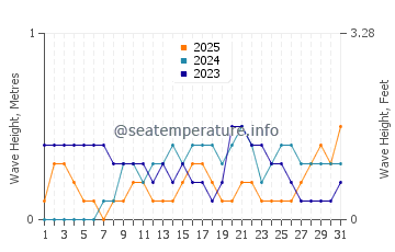 Waves height in Tulehu in January