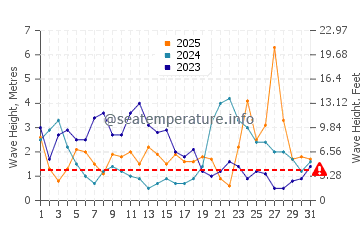 Waves height in Dale in January