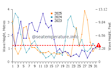 Altezza delle onde Seaford a gennaio