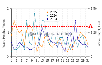 Waves height in Plum Island in January