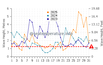 Waves height in Verdicio in January