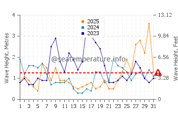 Waves height in Vidiago in January