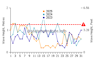 Altezza delle onde Withernsea a gennaio