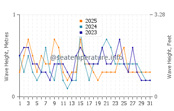 Waves height in Xiahu in January